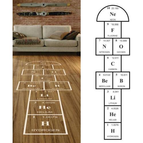 Chemistry Hopscotch Wall Sticker Serious Games For Smart Kids Large Vinyl Decor Childrens Room Educational Floor Decals 4472