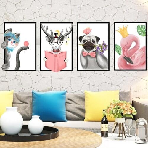 Ins wind cartoon animal photo frame wall sticker bedroom bedside living room sofa background wall decoration self-adhesive