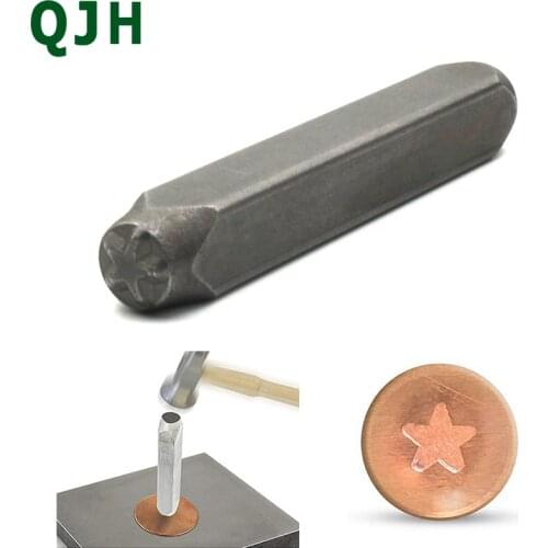 Leather printing tool mold printing stamping tool leather handmade craft tool iron carving wood carving mold 5mm size pentagram