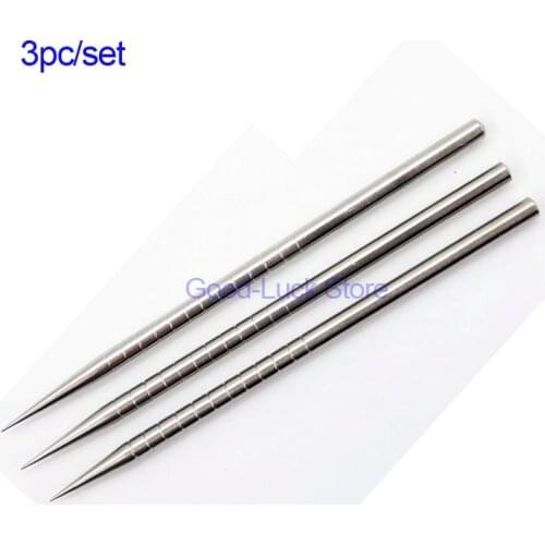3pcs/set stainless steel tool Ophthalmic Micros instruments Long/midle/Short cone Double head Tears dilator