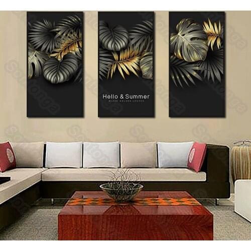 Plant Green Plant English Banana Leaf Creative Canvas Painting Modern Nordic Style Bedroom Decoration Painting Living Room