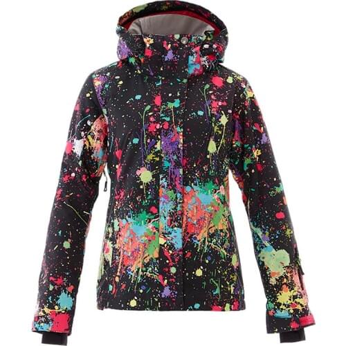 Ski Jacket Ink Jet Women Winter Waterproof Windproof Breathable Snow Coat Mountain Skiing Snowboarding Jacket Two Color