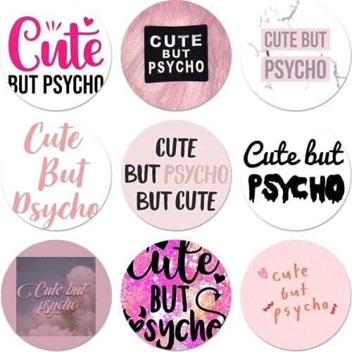 Cute But Psycho Girls fashion Kitchen Home Decor Refrigerator Magnetic Stickers Opener Beer Coke 58mm