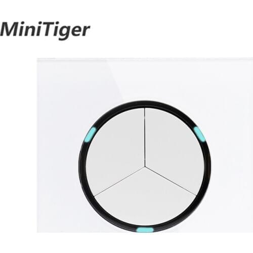 Minitiger 2019 New Arrival Crystal Glass Panel 3 Gang 1 Way Random Click On / Off Wall Light Switch With LED Indicator