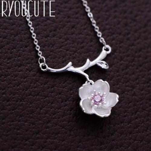 Fashion Silver Color Flower Necklaces For Women Long Necklaces Christmas Jewelry Wholesale Collar