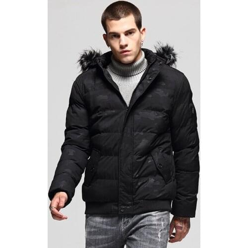 New Mens Clothing Winter Jacket Hooded Warm Coat Casual Parka Men Thick Fur Collar Jackets and Coats Camouflage Parkas Male