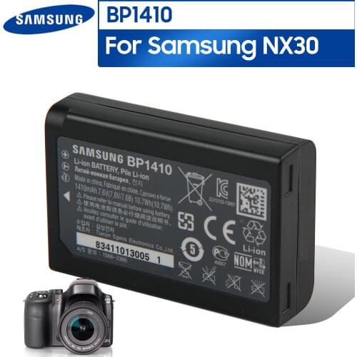 Original Replacement Camera Battery BP1410 For Samsung NX30 WB2200F Smart Camera Authentic Rechargeable Battery 1410mAh
