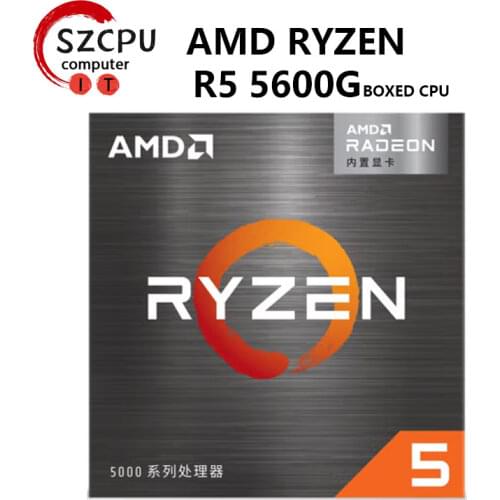 AMD Ryzen 5 5600G R5 5600G 3.9GHz Six-Core Twelve-Thread 65W CPU Processor L3=16M 100-000000252 Socket AM4 New and have fan