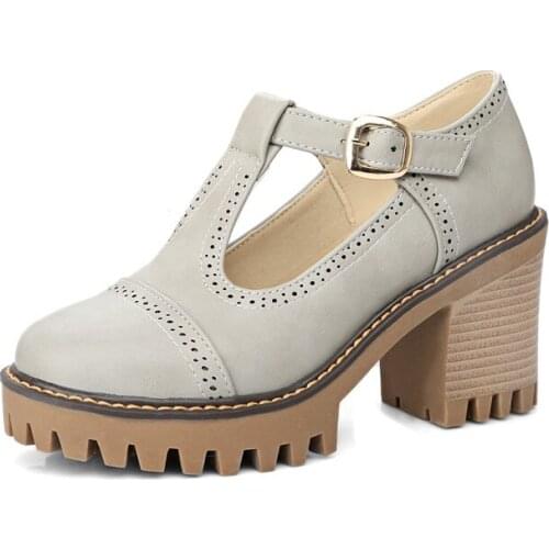 Big SizeFashion buckle simple single shoes ladies high heels women shoes woman pumps