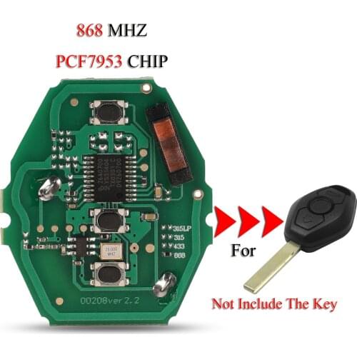Kutery CAS2 Sytem Remote Smart Car Key Circuit Board For BMW E38 E39 E46 X3 X5 Z3 Z4 1/3/5/7 Series 3Buttons 868Mhz PCF7953Chip
