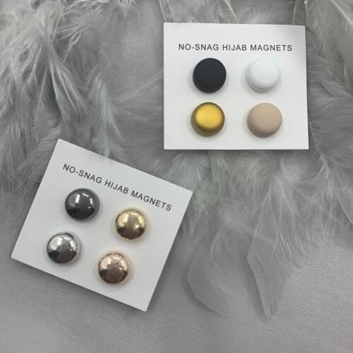 Luxury Strong Metal Plating Magnetic Hijab Clip No Hole Pins Brooches Safe Hijab Brooch For Muslim Scarf