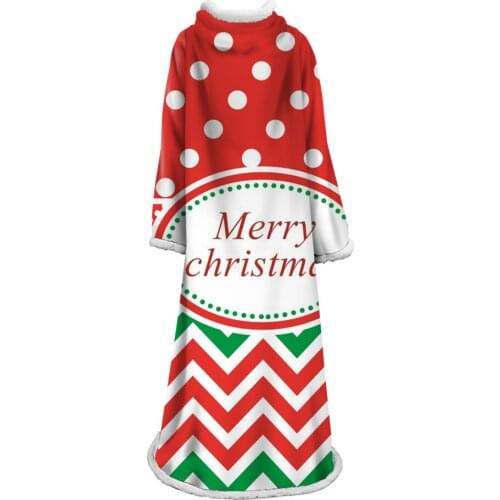 Sleeve Blanket Christmas Elk Portable Wearable Fluffy Custom Sleeve Blanket Throw WrapBed Blanket