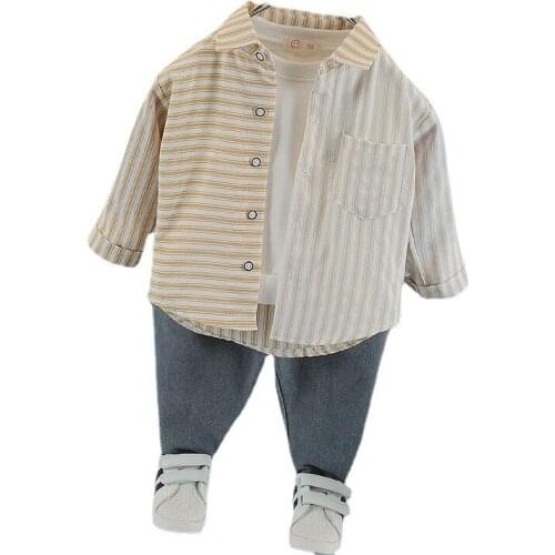 Spring Autumn Baby Stripe Clothing New Children Boys Girl Casual Shirt Pants 2Pcs/Sets Toddler Casual Clothes Fashion Sportswear