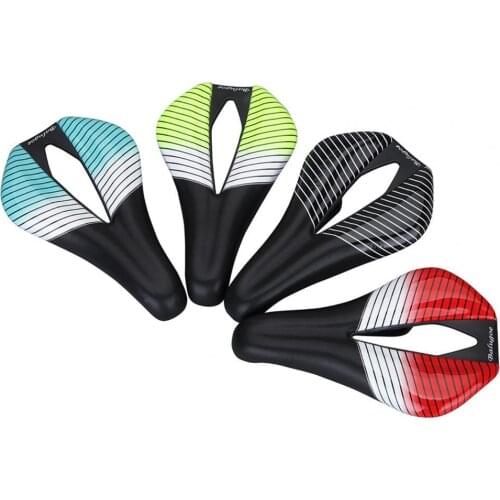 Bike Seat Shock Absorb Breathable Bike Supplies Striped Surface Replacement Bicycle Saddle for Racing седло для велосипеда