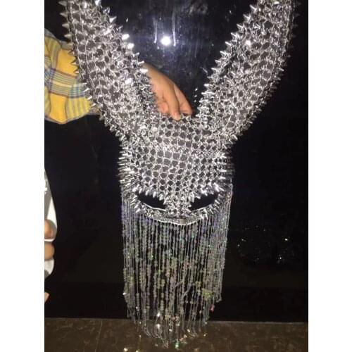 Sexy cosplay party masks Halloween stage makeup silver mask