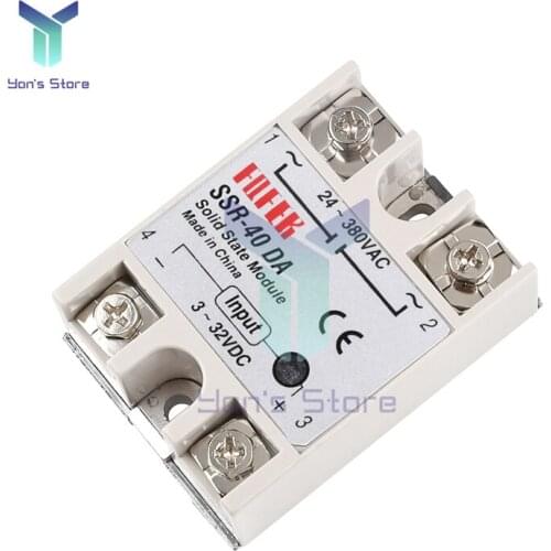 SSR-10DA 25DA 40DA Solid State Relay Module Control AC SSR White Shell Single Phase Solid State Relay Drive High Current Load
