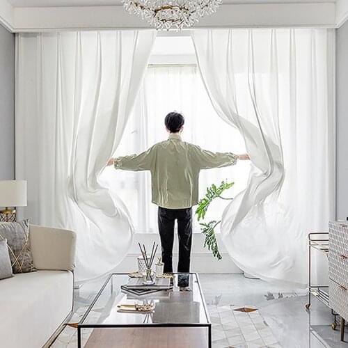Living Room Stylish Sheer Curtains Light Diffuse Thick Polyester Voile Sheer Curtain Panels Home Decor Supplies cortinas шторы