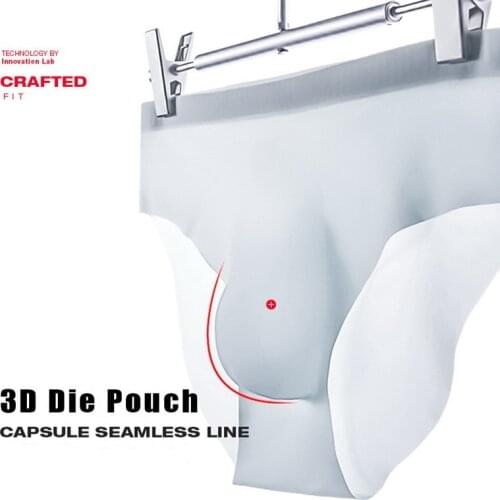 Puimentiua Mens Underwear Male Ice Silk Briefs Breathable Quick Drying Seamless Shorts Ultra Thin Sexy Mens Underpants Summer