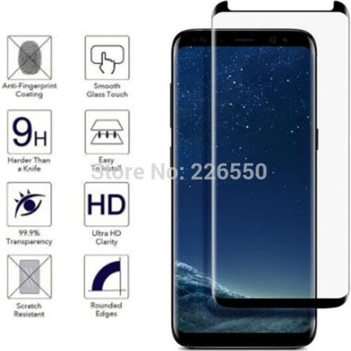 50pcs/lot Case friendly Curved Edge Tempered Glass 3D for Samsung Galaxy S9 Screen Protector Cover tempered glass for S9 Plus