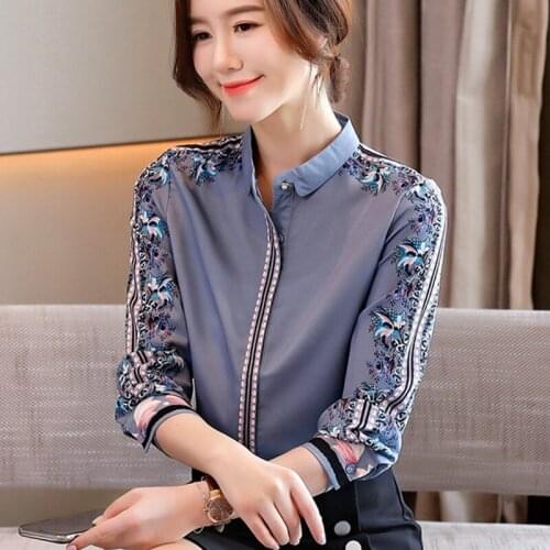 Office Lady Blusa Vintage Print Elegant Chiffon Women Blouses Chic Casual Shirts Womens 2021 New long-sleeved Blouse shirt 962H