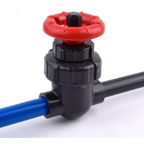 1Pc I.D 20~63mm UPVC Gate Valve Garden Irrigation Aquarium Flow Control Valve Precision Regulating Hand Wheel Switch Valve