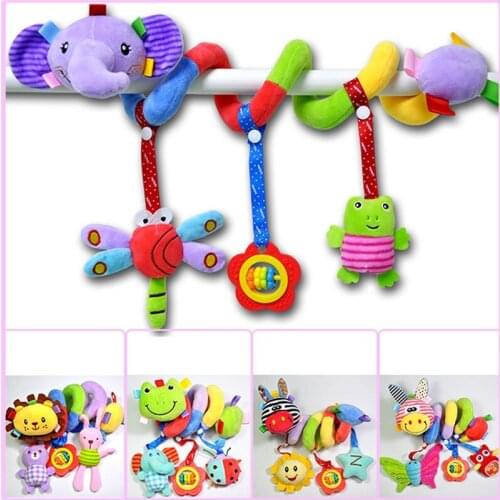1PC Soft Infant Crib Bed Stroller Toy Spiral Baby Toys For Newborns Car Seat Hanging Educational Rattle Toy For Christmas Gift
