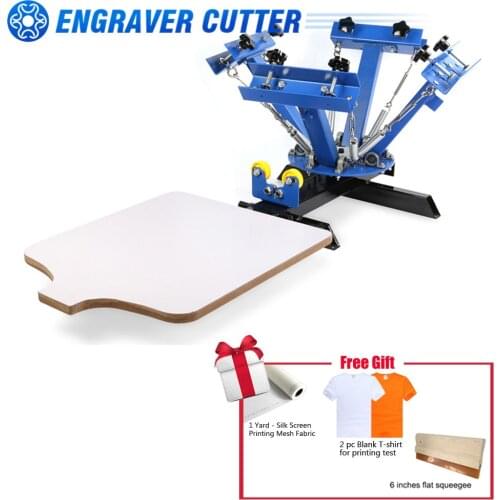 CALCA 4 Color Manual Screen Printing Press, Silk Screening Pressing DIY with 1 Station
