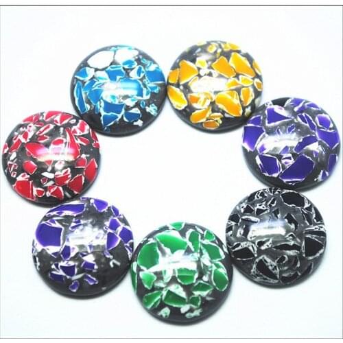 50pcs Acrylic Cabochons Plastic beads accessories 20mm hot crack cabochons many colors are available