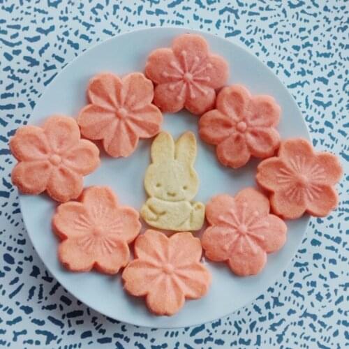 E7CB 5pcs/set Cookie Mold Stamp Biscuit Cutter Cherry Blossom Flower DIY