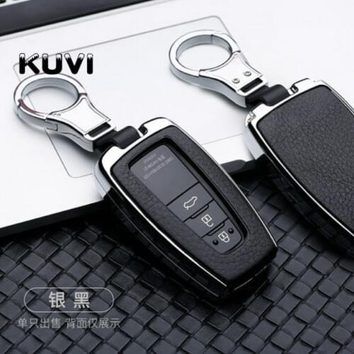 Car Galvanzed Alloy&Leather Key Chain Holder Case Cover For Toyota CHR C-HR Prado Camry 2018 Prius Corolla RAV4 2/3/4 Button