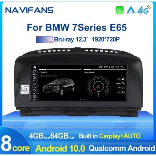 Android 10 4+64G Car GPS Navigator Multimedia For BMW 7 Series E65 E66 2001~2008 Qualcomm 8953 Carplay Android Auto DSP 4G LTE