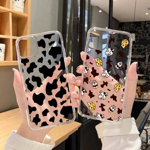 Cow Print Black White Phone Case For Samsung Galaxy Note 4 8 9 10 20 S8 S9 S10 S10E S20 Plus UITRA Ultra transparent trend funda