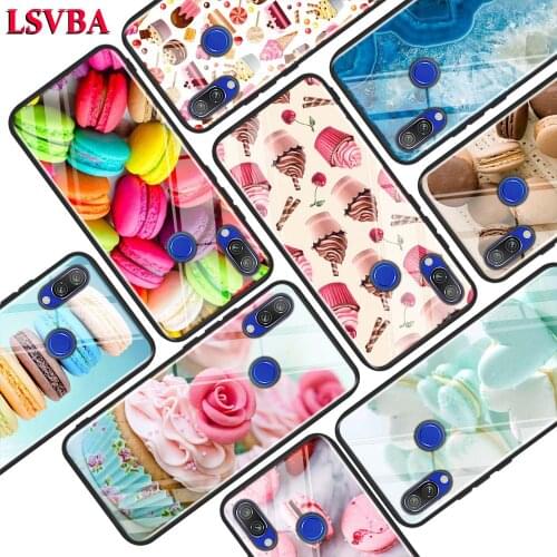 Black Glossy Cover Dessert Ice Cream Cake for Xiaomi Redmi Note 8 7 6 5 4X 4 K20 Pro 7A 6A 6 S2 5A Plus Phone Case