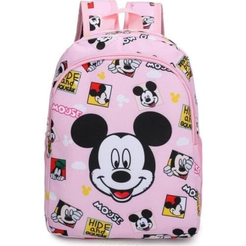 Disney Mickey mouse Childrens School Bag Kindergarten Boy Girl Baby Backpack Minnie Plush Bag Cartoon Backpack Kids Gifts