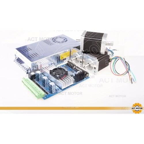 ACT Motor 3Axis Nema23 Stepper Motor 23HS8430 4-Lead 270oz-in 76mm 3.0A Bipolar+Driver Board TB6560+Power CNC Router