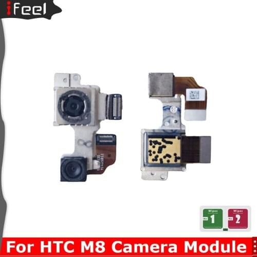 For HTC One M8 Assembly Big Back Rear Main Camera Module Lens Flex Cable Metal Bracket Connector Camera Module Parts