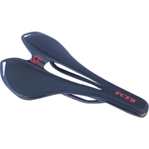 FCFB super light Leather saddle seat tube mtb road bike saddle 118+/-5g carobon board, carbon bow saddle cycling parts