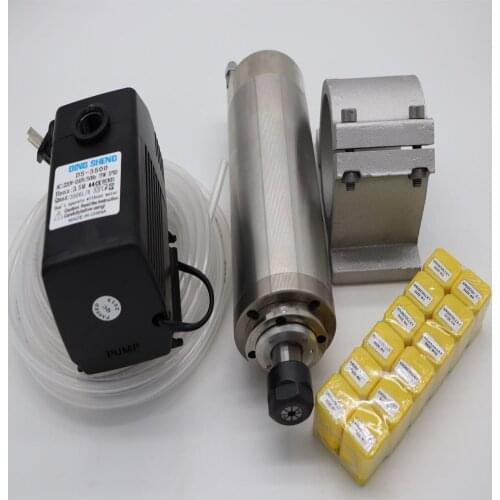 CNC milling spindle ER20 2.2KW water cooling spindle +1 water pump+1 water pipe+spindle support+ER20 collets