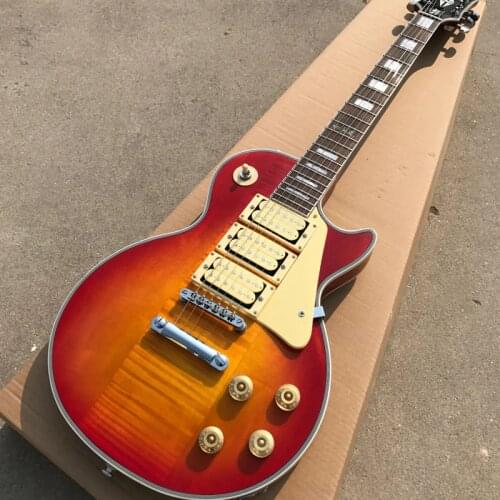 Free delivery, tiger maple top guitar, electric guitar, rosewood fingerboard, making old guitar Color can be customized