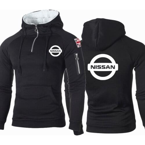 2021NEW Fashion Spring and Autumn Mens Hoodie Nissan car logo printing Fashion high quality Pure cotton casual Mens Zip Hoodie