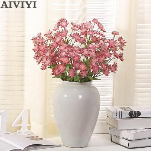 Artificial 3D silk dandelion flower branch plastic artificial flower leaf garden wedding home decoration fake flower