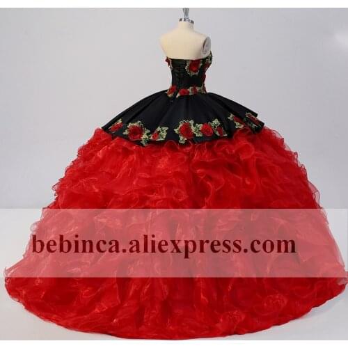 Two pieces suits Mexican Charra Quinceanera Dresses Ball Gown Sweet 15 Dress Vestidos 16 Anos