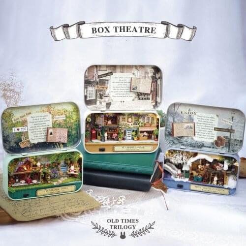 DIY Dollhouse Box Theatre Dollhouse Wooden Furniture House Miniature Toy Doll House Furnitures Toy Christmas Gift For Children