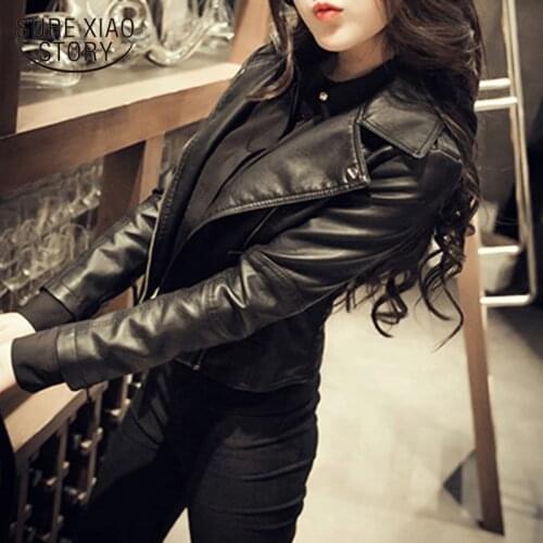 Fashion Long Sleeve Coat Thick Winter Jacket Women PU Leather Keeps Warm Female Women Jacket Solid Spring Autumn New Coat 15689