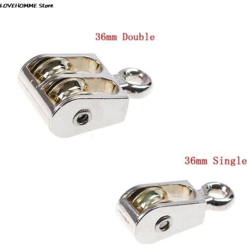 1PC 36mm DIY Metal Sheave Zinc Alloy Fixed Pulley Crown Block And Tackle Lifting Wheel Mini Single/Double Pulley