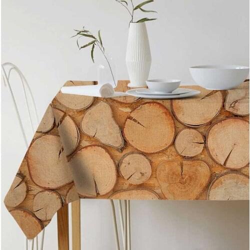 Imitate Wood plank printed rectangle Tablecloth picnic mat table cover linen decoration home desk restaurant party