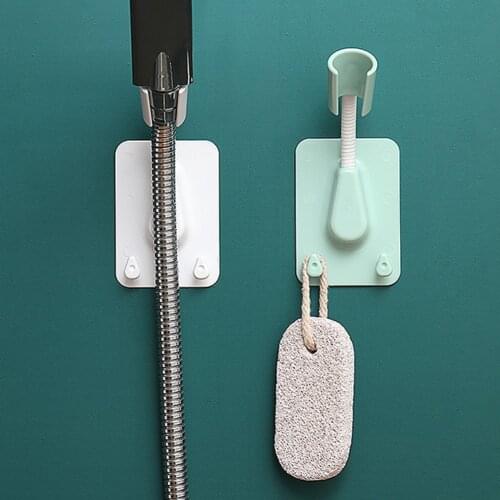 1pcs Wall Mount Shower Head Holder Bathroom Shower 360°Adjustable Universal Self-Adhesive Bracket Hanging Hooks Stand No Punch