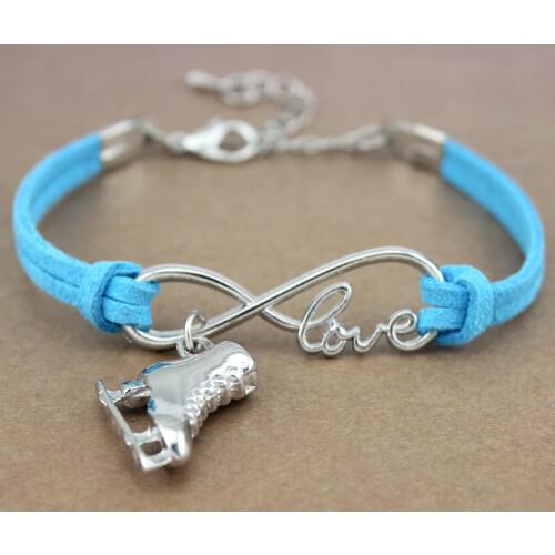 New Fashion Friendship Antique Silver Infinity Love Best Friends Skates Figure Skating Jewelry Womens Bracelets for Women