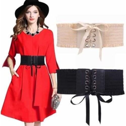 New black and white waist seal female fashion decoration dress is super wide and versatile elastic binding belt 70*10CM