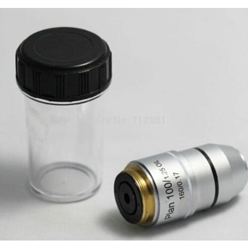 New 100X Objective Plan Achromatic Objective Lens Microscope objective lens with spring 195 Factory direct sale